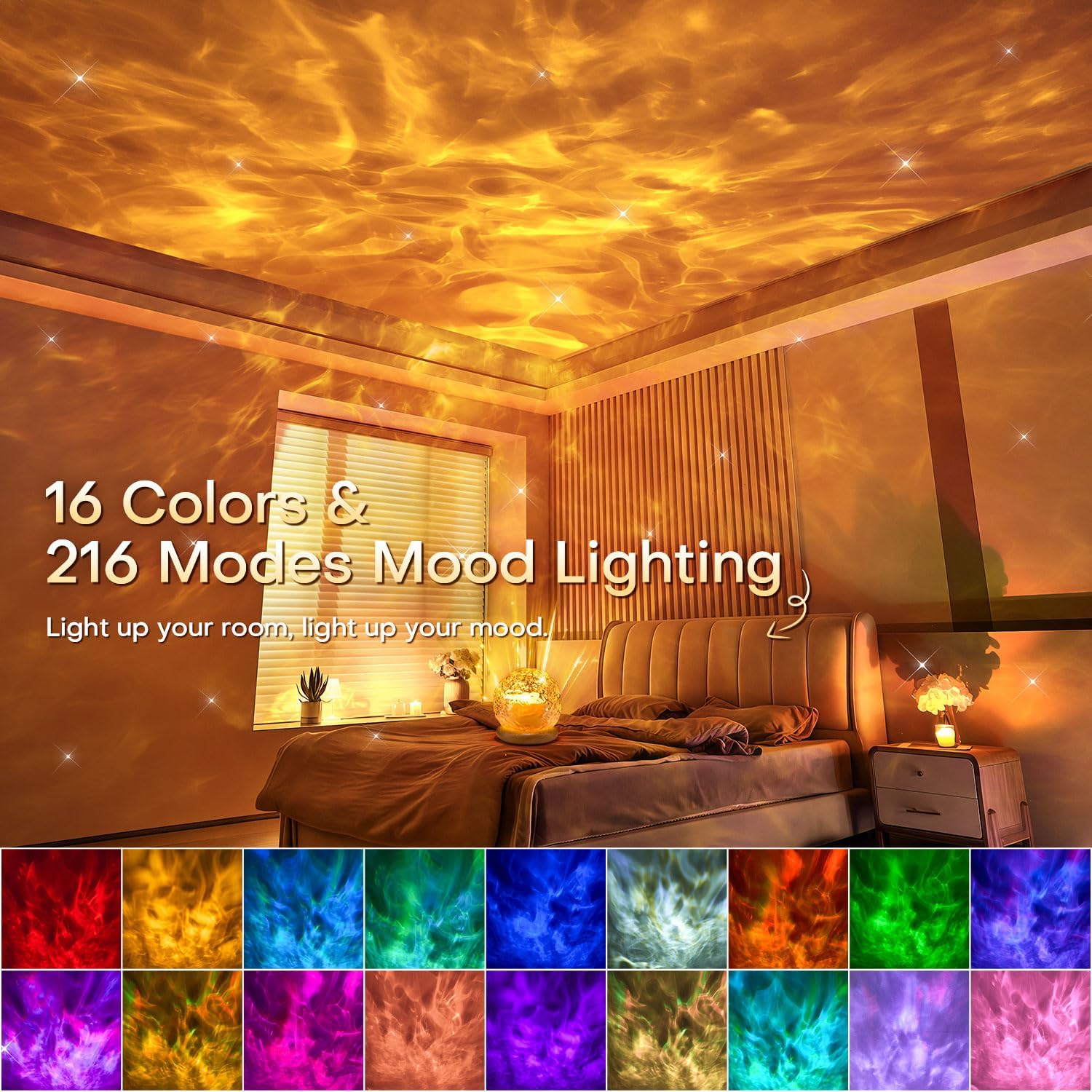 Ambient Room Light — 16 Colours, 3-in-1 Sunset and Mood Lamp - Image 3