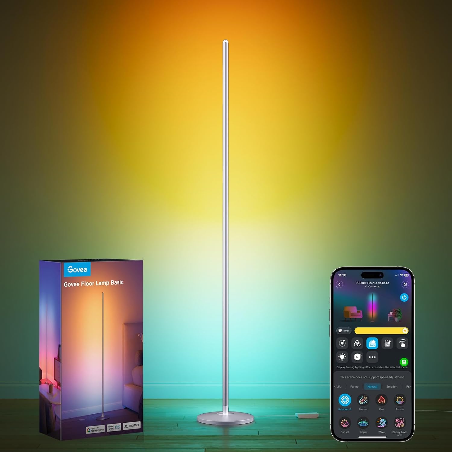 RGB Floor Lamp — 1000 lm Corner Lamp, Black - Image 12