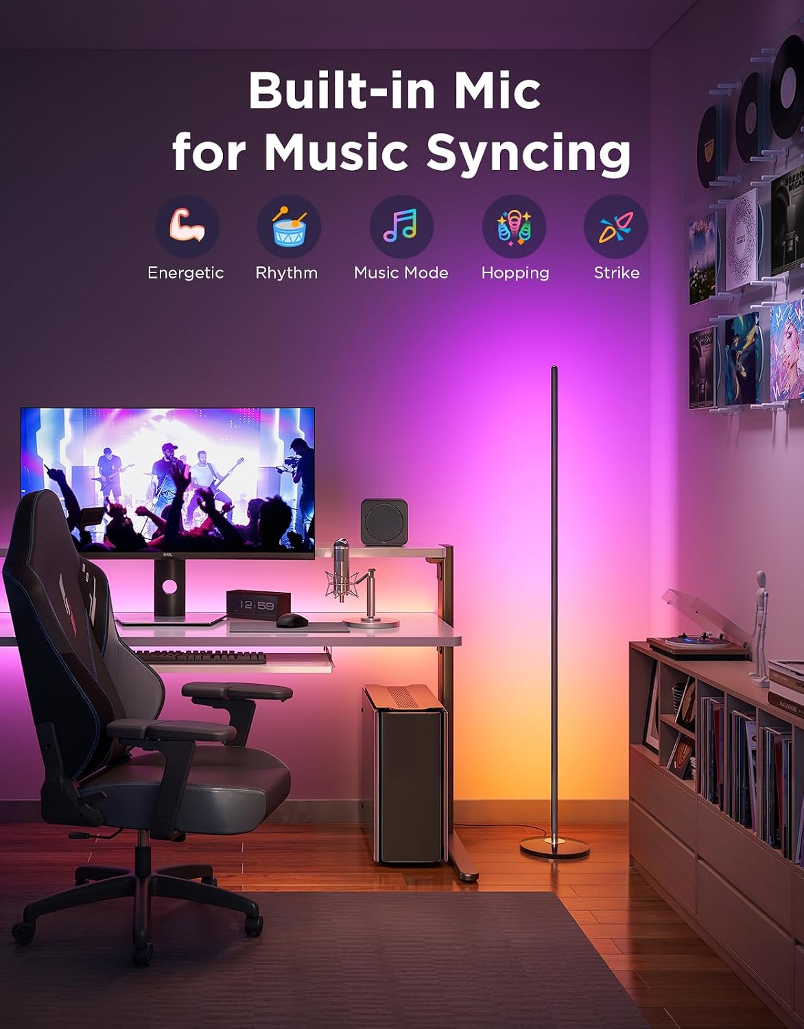 RGB Floor Lamp — 1000 lm Corner Lamp, Black - Image 6