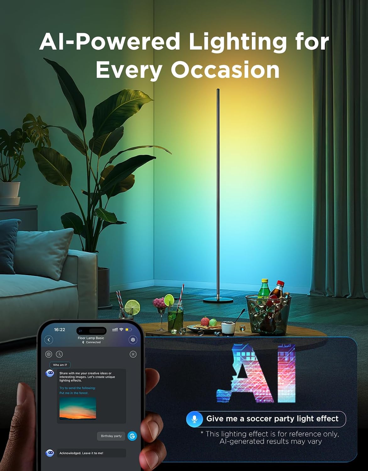 RGB Floor Lamp — 1000 lm Corner Lamp, Black - Image 7