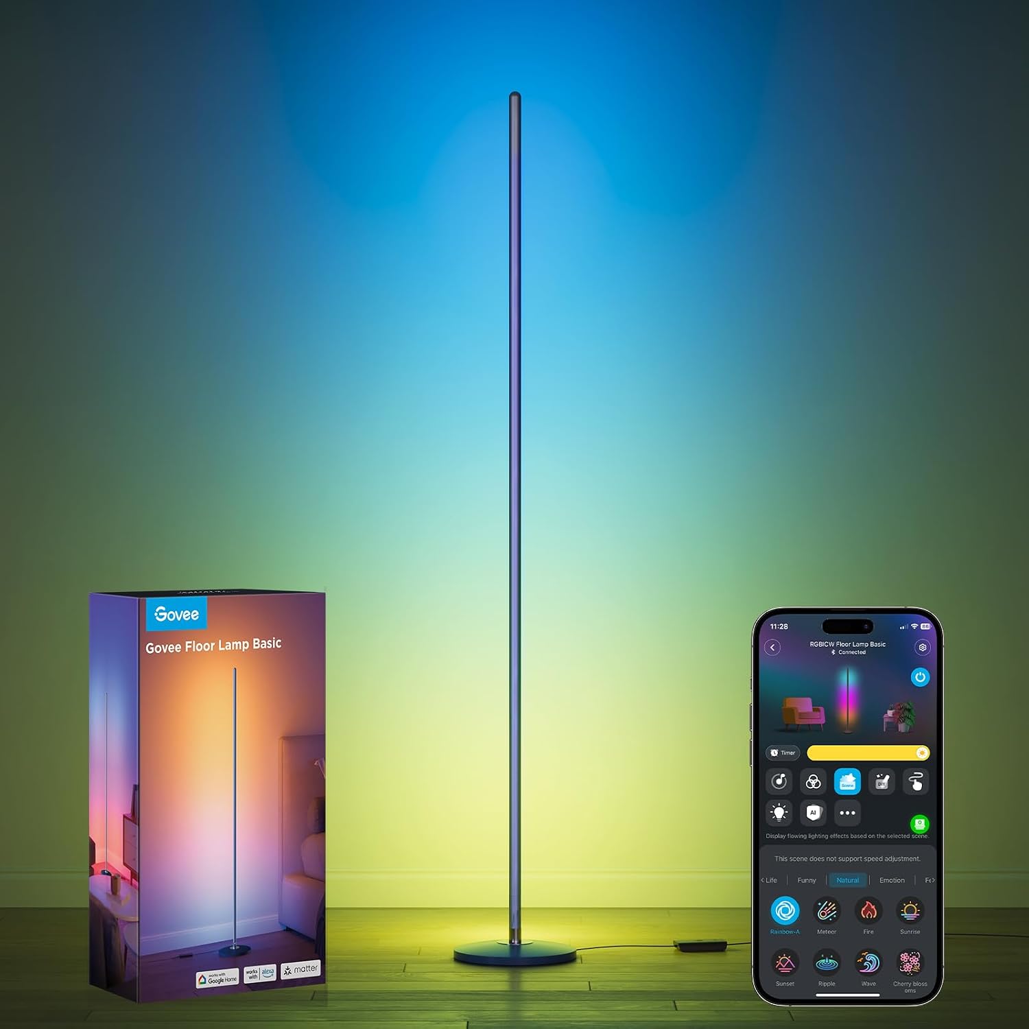 RGB Floor Lamp — 1000 lm Corner Lamp, Black - Image 11