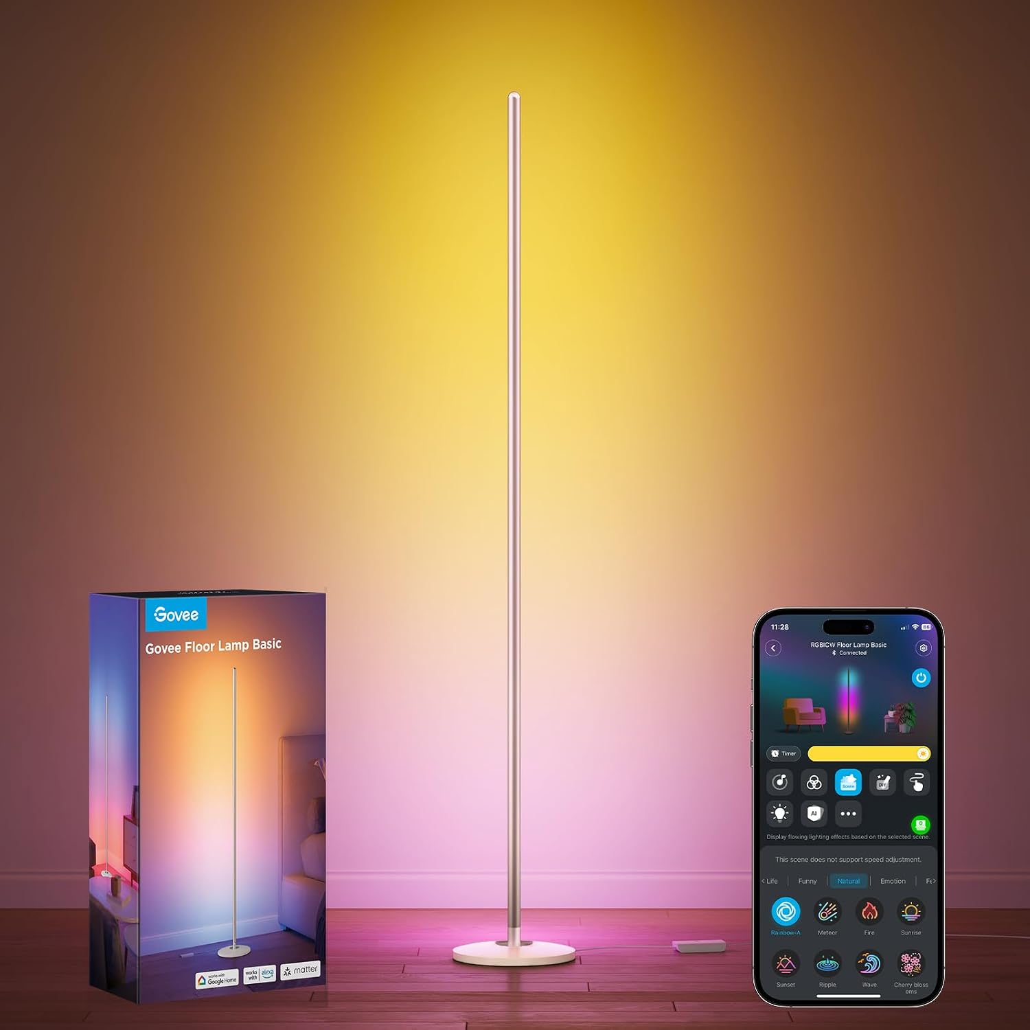 RGB Floor Lamp — 1000 lm Corner Lamp, Black - Image 10