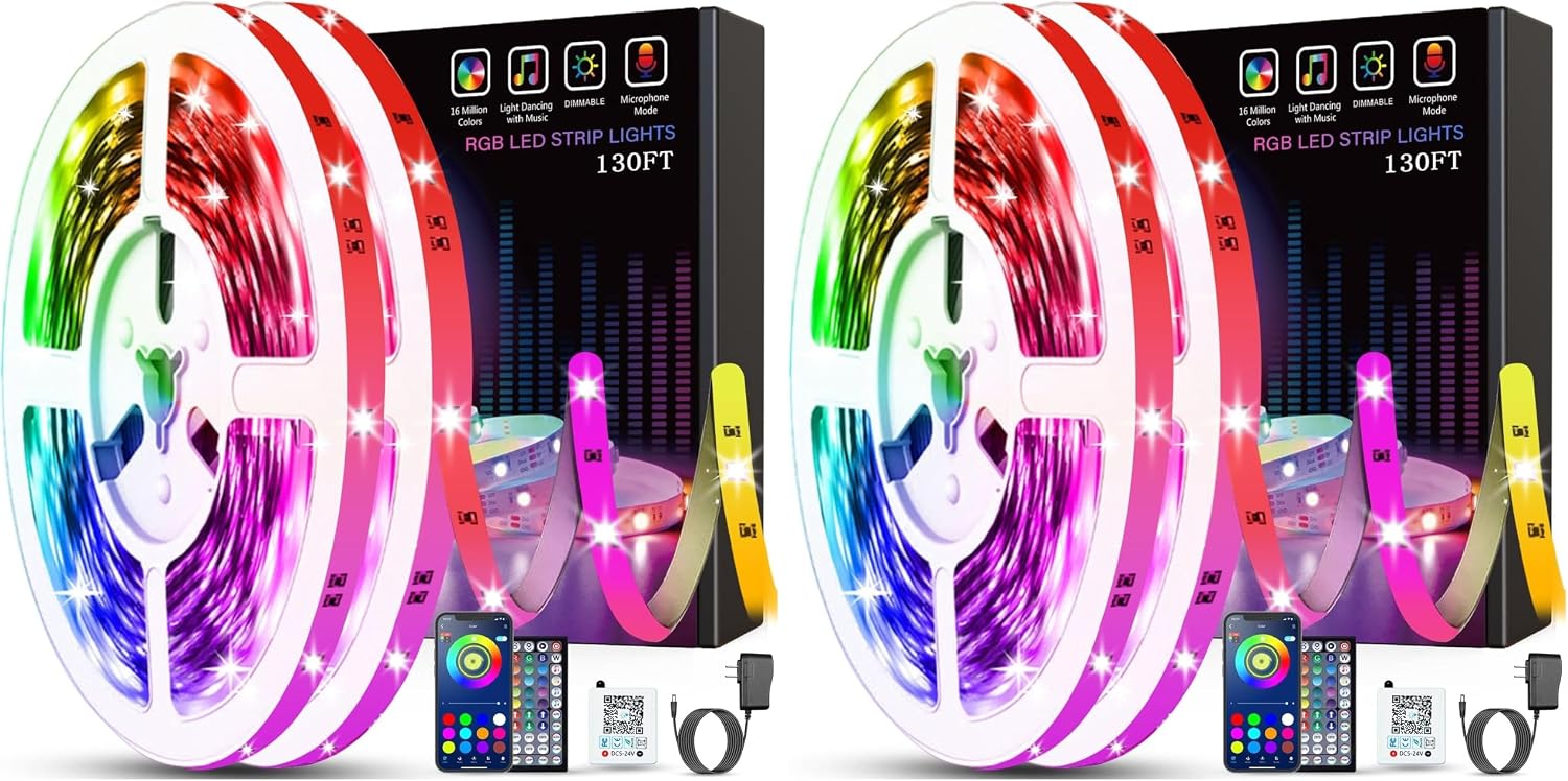 LED Strip Lights — 100 ft (2 × 50 ft Rolls), Music Sync, Colour Changing - Image 10