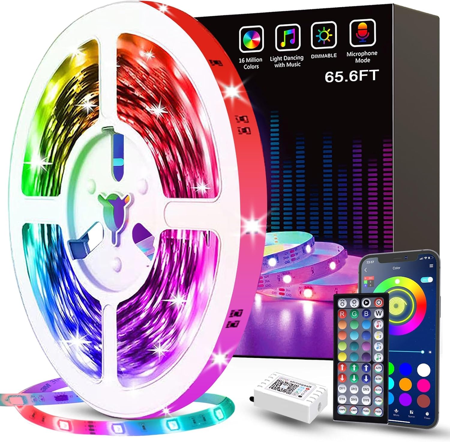LED Strip Lights — 100 ft (2 × 50 ft Rolls), Music Sync, Colour Changing - Image 13