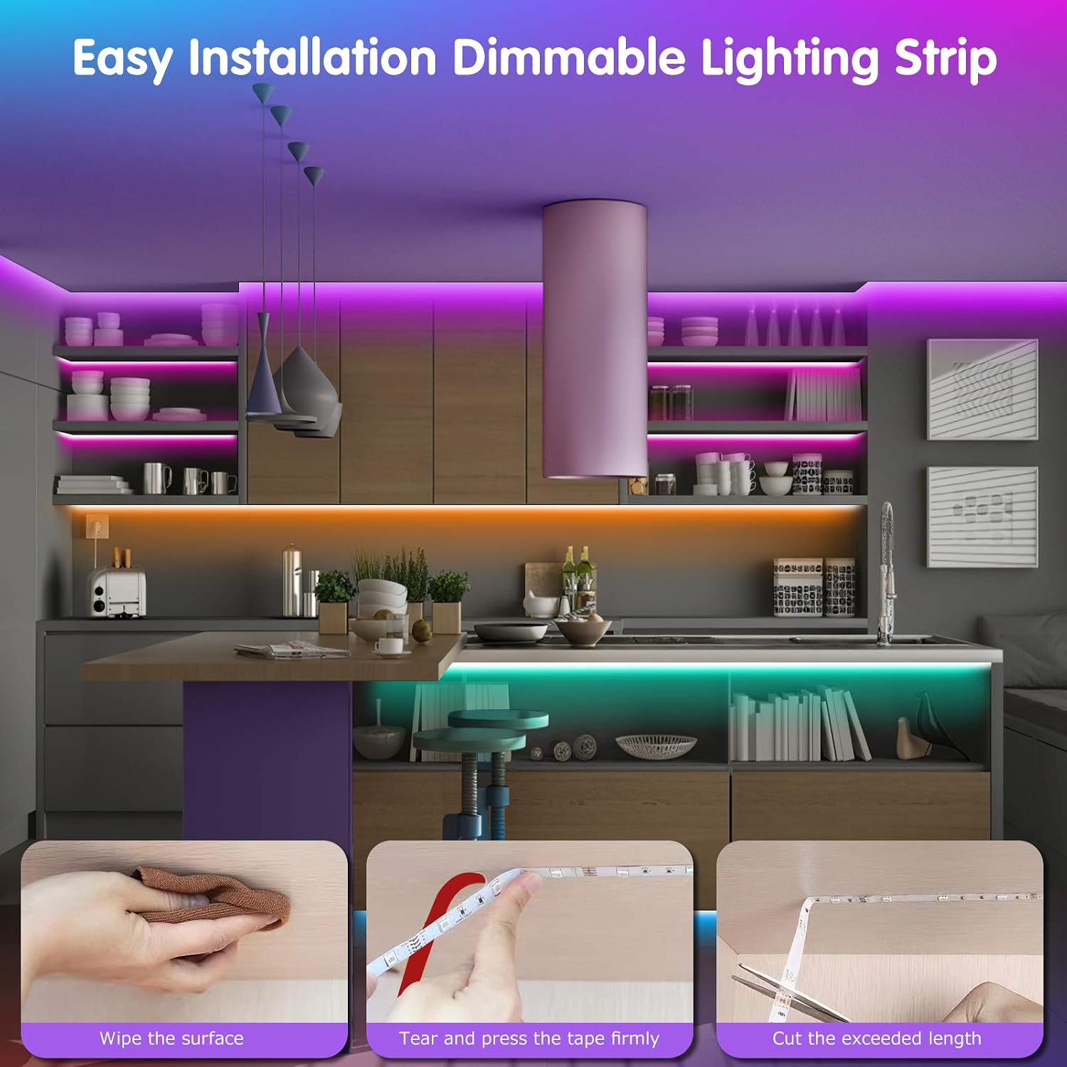 LED Strip Lights — 100 ft (2 × 50 ft Rolls), Music Sync, Colour Changing - Image 7