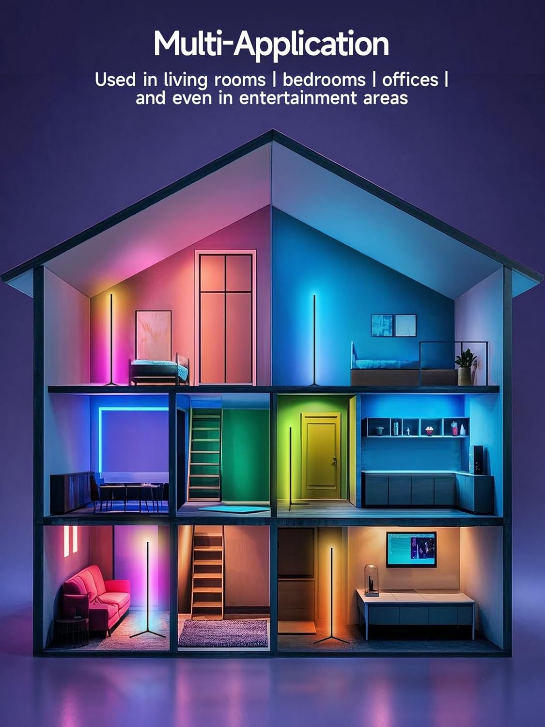 Corner Floor Lamp — RGB LED with Music Sync, App and Remote - Image 8